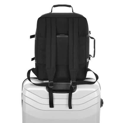 40x30x25 cm / 40x30x20 cm (flexible Maße) Handgepäck Koffer-Rucksack aufklappbar für Eurowings (Rückansicht)