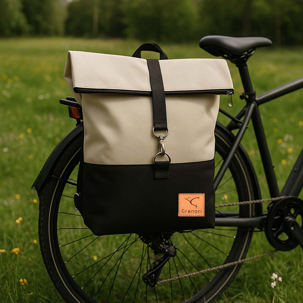 Fahrrad Rucksack am Rad Gepäckträger hinten