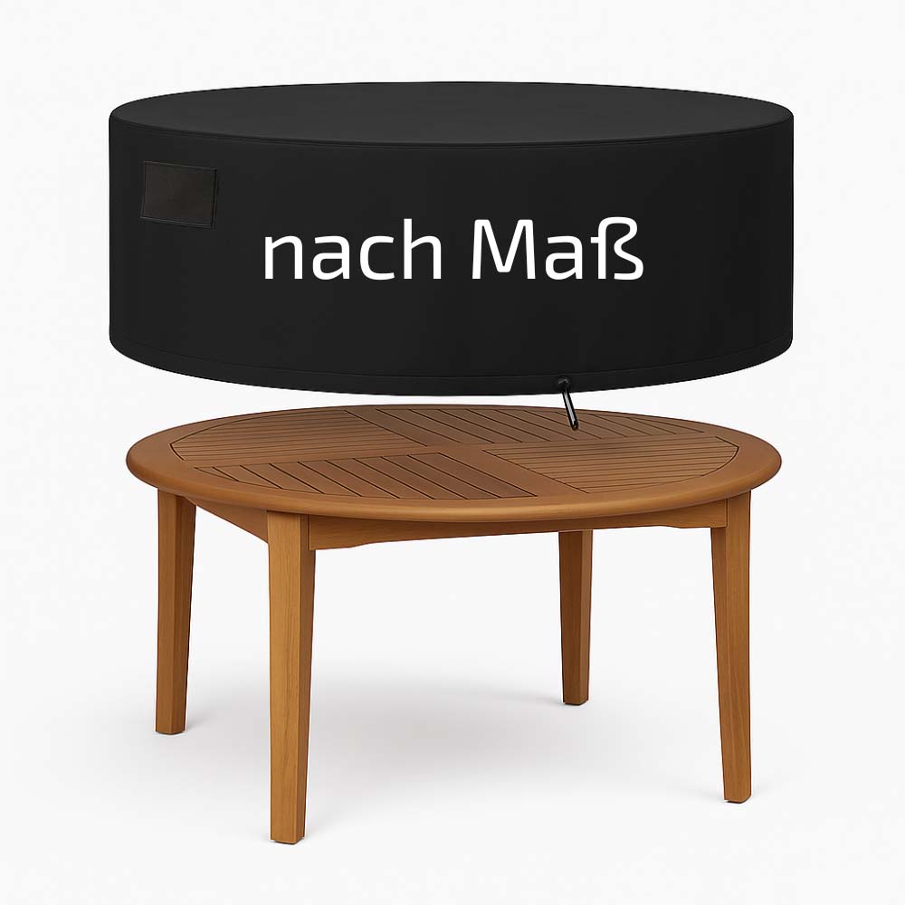 Runde Abdeckhaube / Abdeckplane nach Maß für Gartenmöbel (z.B. Tisch)