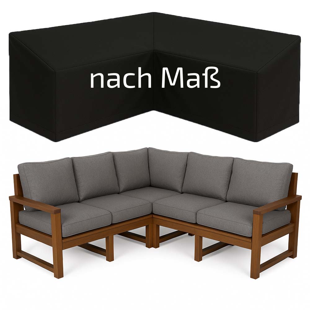 Maßangefertigte Abdeckhaube für L-Lounge und Ecklounge (Ecksofa) Möbel & Gartenmöbel als Plane zum Outdoor Schutz vor Wind und Wetter