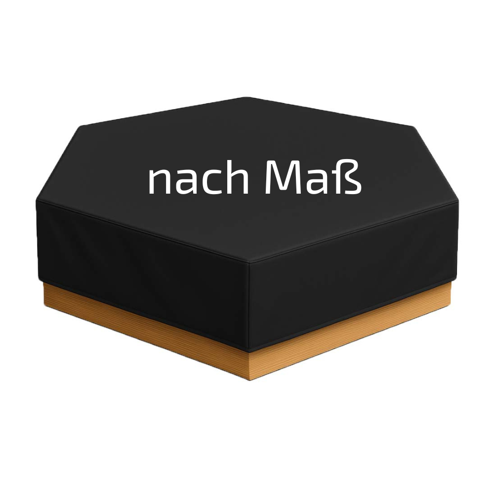 Sechseckige Abdeckhaube / 6 Eck Abdeckplane nach Maß als Abdeckung für Sandkasten, Pool etc.