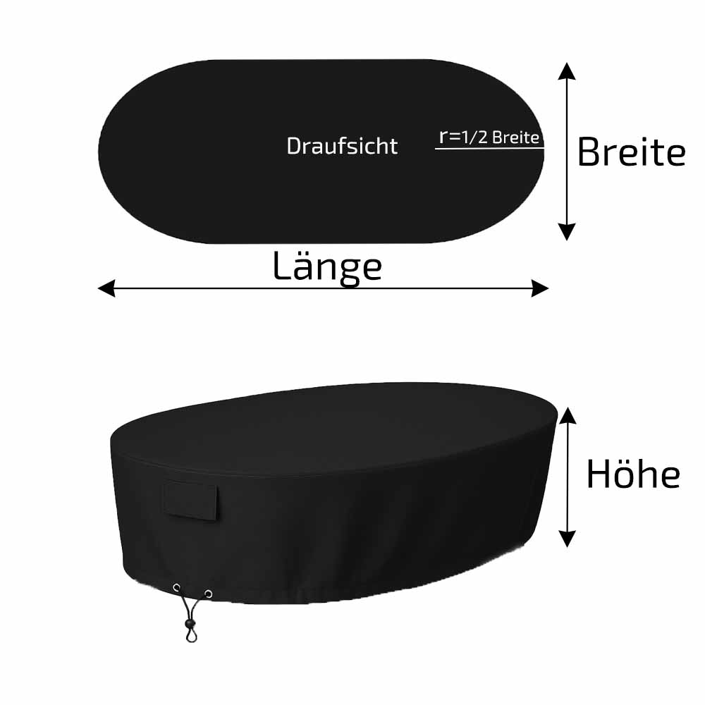 Maßgefertigte Badewannen Schutzhaube auf Maß, wasserabweisend und UV-beständig, platzsparend faltbar, ideal als Outdoor-Abdeckhaube für Terrasse und Garten