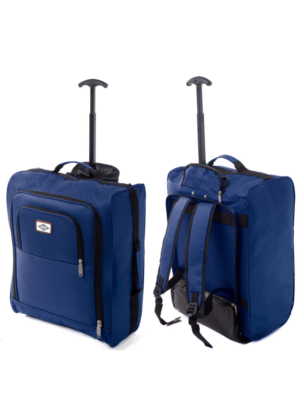 Flugzeug Kabinengepäck Trolley 55x40x20 cm mit 2-in-1 Rucksack-Funktion in blau