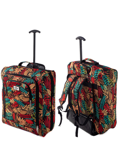 Handgepäck Reisekoffer 55x40x20 cm mit Rucksack-Funktion und Muster für Ryanair Flug