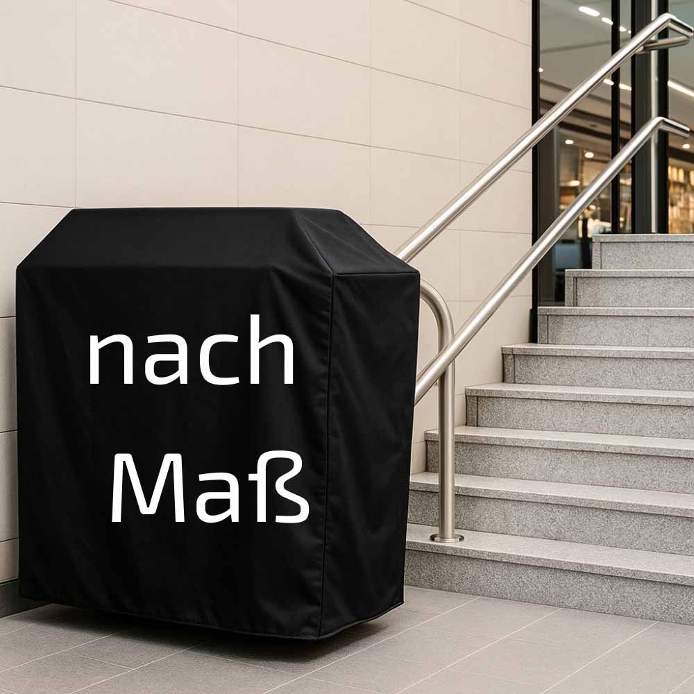 Maßgeschneiderte Plattformlift Abdeckung aus wasserdichter Schutzhülle, zentimetergenau gefertigt für Treppenlifte und Außenlifte im Außenbereich (Abdeckhaube).
