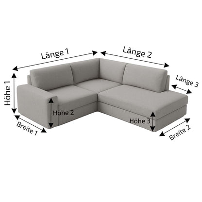 Schutzhülle Ecksofa mit Recamiere rechts nach Maß (Maßanfertigung)