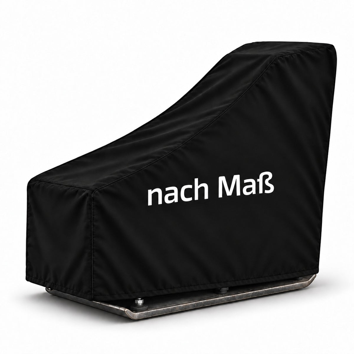 Schwarze Rüttelplatten Abdeckung nach Maß mit höherem Griffbereich und sichtbarer Bodenplatte