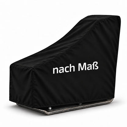 Schwarze Rüttelplatten Abdeckung nach Maß mit höherem Griffbereich und sichtbarer Bodenplatte