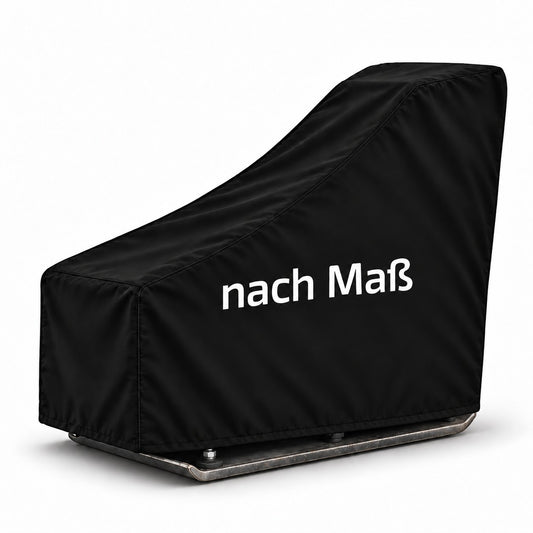 Schwarze Rüttelplatten Abdeckung nach Maß mit höherem Griffbereich und sichtbarer Bodenplatte