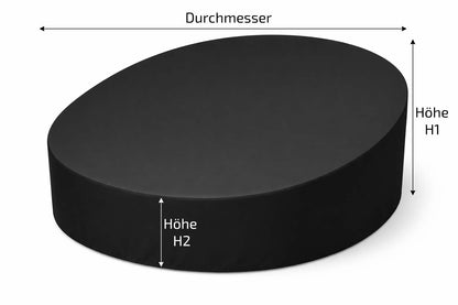 Wasserdichte Schutzhülle / Abdeckplane für runde Gartenmuschel und Loungeinsel mit Dach – UV-beständig und winterfest