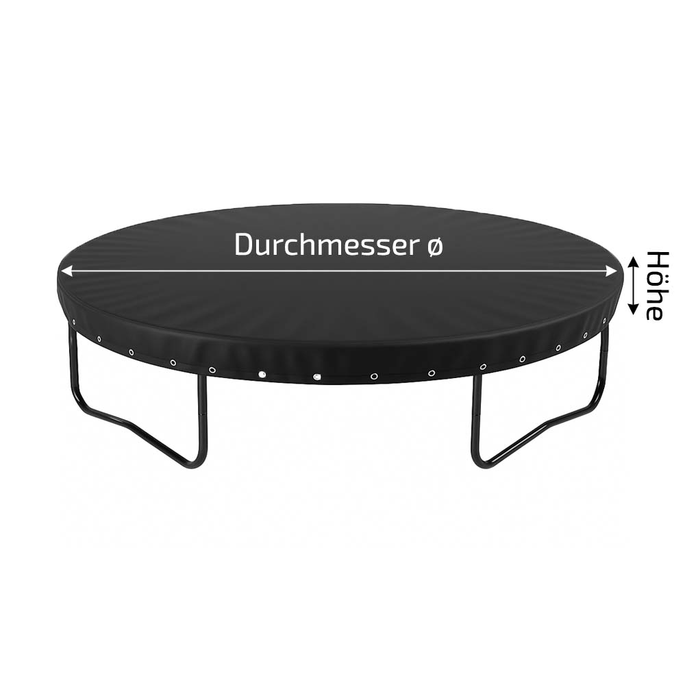 Maßangefertigte Trampolin Abdeckung als Schutzhaube für Gartentrampolin